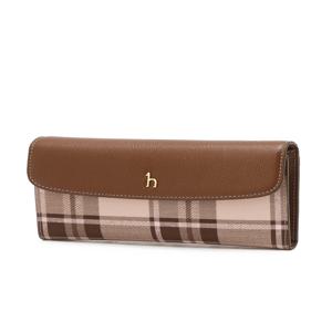 헤지스 액세서리 여성 [[24FW]] WIWA4F700D2 [스테디셀러] 버건디 체크 가죽 장지갑