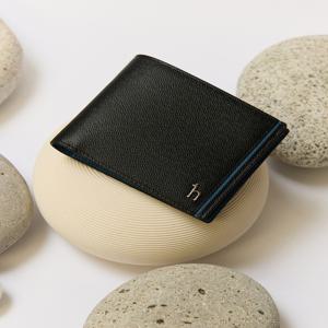 헤지스 액세서리 남성 [[25SS]] WUWA5E151BK [스테디셀러] 블랙 단색 소가죽 반지갑