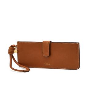 헤지스 액세서리 [[26SS]] HIWA6E030W2 [리네아] 브라운 소가죽 슬림 장지갑(스트랩포함)