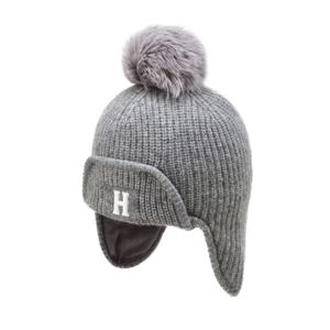 헤지스골프 그레이 여성 H 이니셜 로고 울혼방 트루퍼 햇HWHE5F705G2