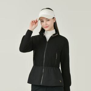 헤지스골프 블랙 여성 플리스 하이브리드 중힙 풀집업 점퍼HWJU5D715BK