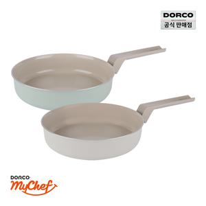 마린 IH 인덕션 세라믹 프라이팬 2종세트[팬24+팬26] 민트+베이지
