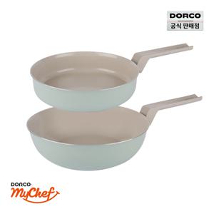 마린 민트 IH 인덕션 세라믹 세라믹 프라이팬2종세트[팬24+궁중26]