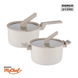 마린 베이지 IH 인덕션 세라믹 냄비2종세트 [편수20+양수24]