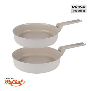 마린 베이지 IH 인덕션 세라믹 프라이팬2종 세트[팬24+팬26]