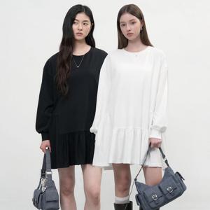 루즈핏 러플 져지 원피스 [2COL] / WBE3L15502