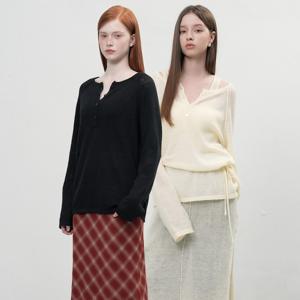 울 시스루 헨리넥 풀오버 [3COL] / WBE3L05506