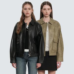 페이크 레더 포켓 블루종 점퍼[2COL]/GF1LJK502