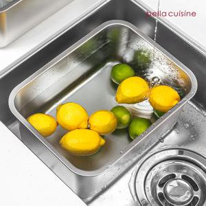 연마제 없는 에센셜 스텐 사각 대형 설거지통 10.5L 깊은 밧드 대용량