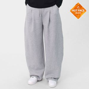 남성 데일리 겨울 기모 벌룬핏 원턱 와이드 트레이닝 팬츠 바지 BJJ060