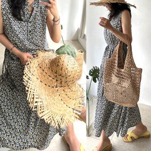 여름 민소매 썸머 바캉스룩 루즈핏 2단프릴 플라워 나염롱 원피스