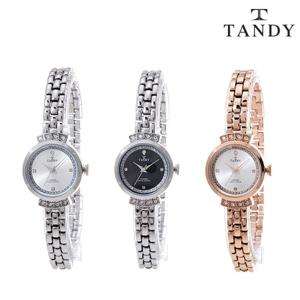TANDY 프린세스 다이아몬드 메탈여성 시계 T-4021