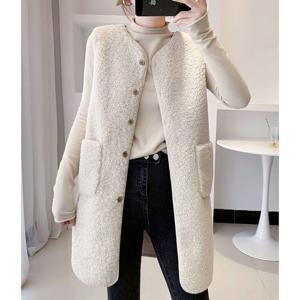 [브리치] 로로비 / 여성 양털 롱 조끼 뽀글이 인조 밍크 베스트 LS0543