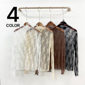 [브리치]  / 비비 여리 시스루 레이스 폴라 라이너 티셔츠/ 4컬러