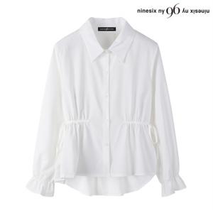 정상가:59,000원 | 사이드 리본 끈 소매 밴딩 여성 블라우스 (NO1BA012L0)