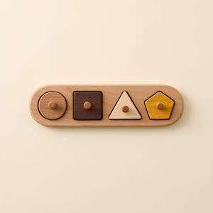 꼭지퍼즐 기본도형 원목장난감