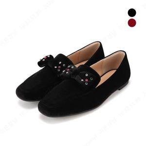 [최초가 168,000] 세븐플로어 벨벳 리본 보석 몰드 여성 로퍼 1cm_SFH537