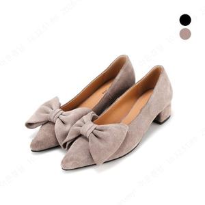 [최초가 198,000] 세븐플로어 소가죽 빅 리본 여성 키튼힐 4cm_SFH539.