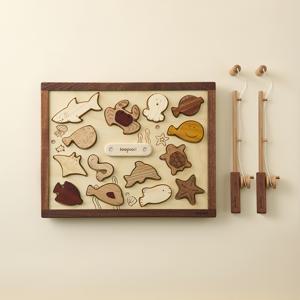 낚시놀이 퍼즐액자세트 원목 장난감