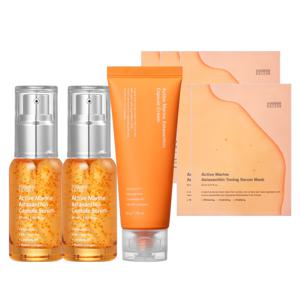 마린 아스타잔틴 기미세럼 30ml 2개+기미크림 50g 1개+기미마스크팩 5개 세트
