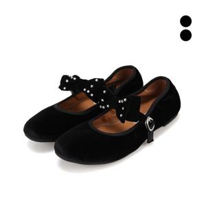 [최초가 198,000] 세븐플로어 벨벳 진주리본 메리제인 투웨이 몰드 플랫_SFH555