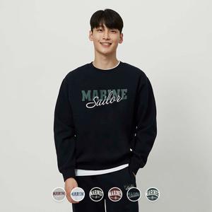 [지오다노] 021924 [송강착용] 브러시드 프린트 맨투맨 (남녀공용)