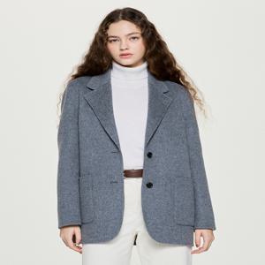 헤지스 여성 [[25FW]] HSJA5D905G2 [시즌오프]캐시미어 블렌디드 핸드메이드 싱글 자켓 그레이