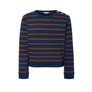 헤지스 여성 [[25FW]] HSTS5DC82N2 클래식핏 니트라이크 스트라이프 스웨트셔츠 네이비