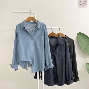 [브리치]  / 코토리 포켓 스티치 청 데님 셔츠(3color)