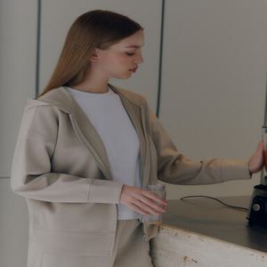 탑텐밸런스 여성스웨이드터치 후드집업 MBF4TC2251