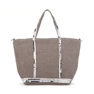 0PVE31 V40435 992 카바스 스팽글 리넨 지퍼 토트백 스몰 S