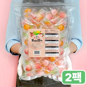 후르츠뽀 까먹는젤리 4종 혼합맛 1kgX2팩 (망고+리치+샤인머스켓+복숭아)