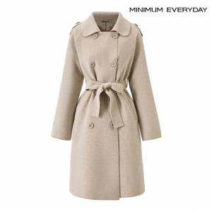 에브리데이] 정상가 159,000원  에브리데이]소프트 카라 숄더 스트랩 더블 롱 코트 (EB4JH019D)