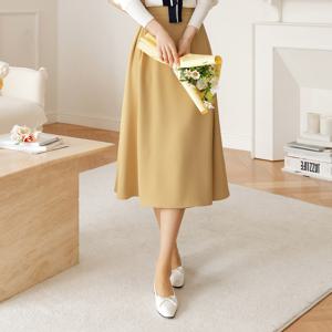 (~XXL까지) 니오코 플레어 랩 롱 스커트 봄 가을 플레어 하체커버 하객룩 오피스룩 모임룩 격식룩 빅사이즈