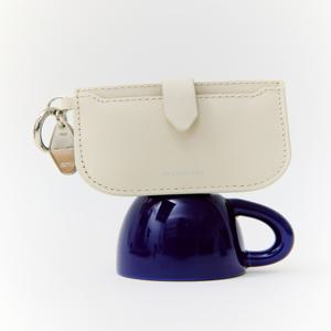 뉴욕 액세서리 JAWA5F231IV [보우2][키링포함] 아이보리 소가죽 카드지갑 겸 참장