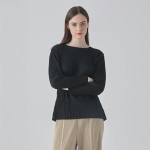 [최초가 142000원] 이중주름 트라페즈 블라우스 블랙_YK02WNPBL03