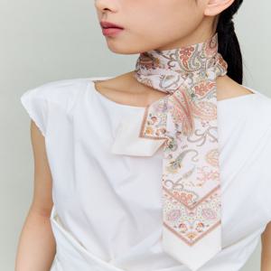 액세서리 [[26SS]] DCSC6E550P1 [SILK 100%] 페이즐리 핑크 실크 트윌리 스카프