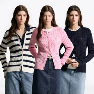 타미힐피거 크루넥 케이블 가디건 4종 택1 (T22F6KCD032WT2)