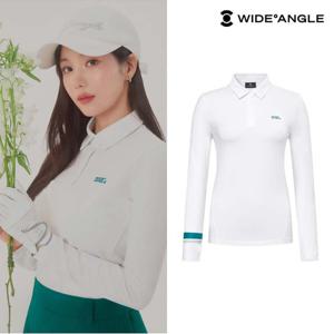 공식 신상 여성 CO 심플 로고 절개 폴로 골프 티셔츠 L 권은비 착용 WWP25291W2