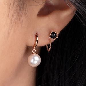 14K 베이직 진주 드롭 귀걸이