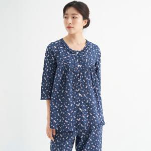 네이비샤론 7부 순면 여성 빅사이즈 잠옷 세트