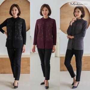 엄마옷  날개블라우스상하세트-QHSET211001-중년여성의류 50대여성의류