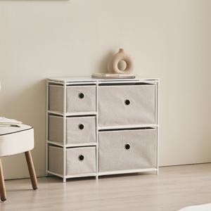 ON 폴 패브릭 5단 와이드 서랍장