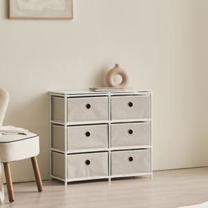 ON 폴 패브릭 6단 와이드 서랍장