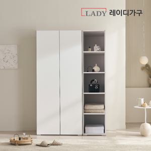 빈트 수납 시스템 터치 옷장 장롱 1200 B세트 (800 긴옷장+400 오픈 선반장)