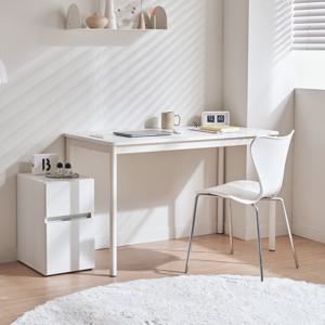 ON 밀리언 화이트 스틸 콘센트 데스크 책상 테이블 1200*600 (웜화이트)