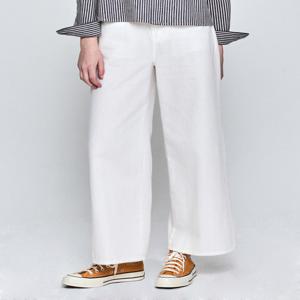 헤지스 여성 HSPA5B487WT [데님][와이드]화이트 밴딩 헤지데님 팬츠