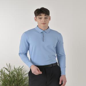 헤지스 골프 [[25SS]] HUTS5A201B1 블루 남성 에센셜 로고 긴팔 카라티