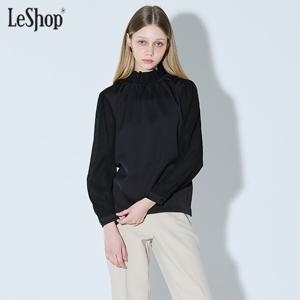 소매 플리츠 셔링 블라우스