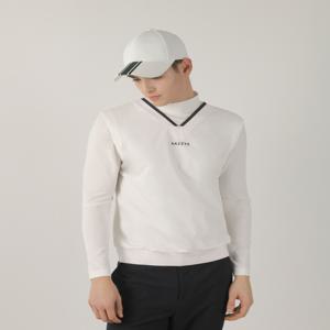 헤지스 골프 [[25SS]] HUTS5A217OW 화이트 남성 우븐 하이브리드 하이넥 티셔츠